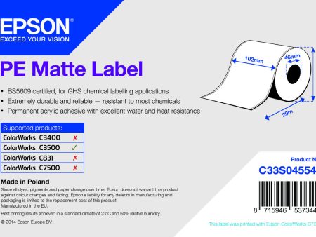 PE Matte Label, 1pcsEpson For Discount