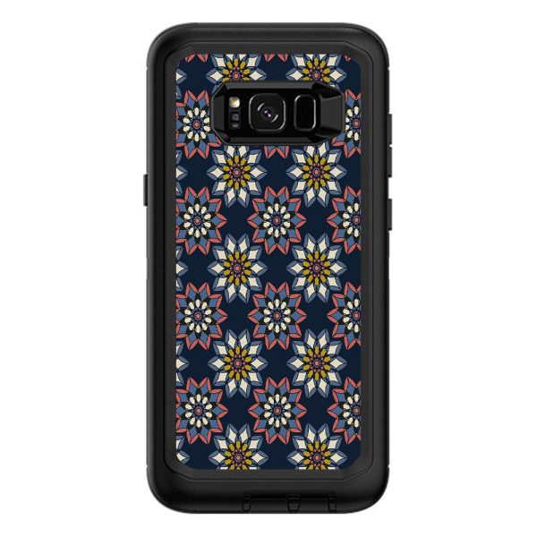 Retro Flowers Pattern Otterbox Defender Samsung Galaxy S8 Plus Skin Online Sale