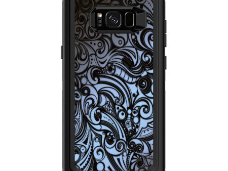 Blue Grey Paisley Abstract Otterbox Defender Samsung Galaxy S8 Plus Skin For Cheap